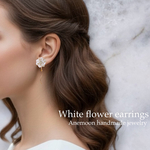 ⁎⁺˳✧༚ White flower pierce/earrings
