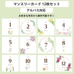 フラワー🌷｜ましかくサイズ マンスリーカード 12枚 アルバス アルバム 花 