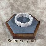 高品質　ホワイト　フォッシルコーラルバングル　パイソン柄　天然石バングル　Selene crystal