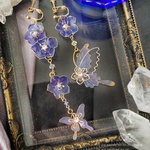 桔梗と月染めの蝶のイヤリング（earrings of butterfly and flower〜The moonlit night ends fleetingly〜）