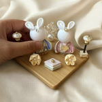 つまみ細工のうさ雛人形（小）パステルフラワー