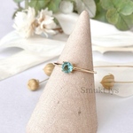 天然石 ブルーグリーンアパタイトラウンドカット リング ゴールド シルバー