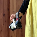 こぎん刺しカメラストラップ藍梅の花⌘リストタイプ