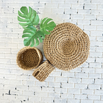 ウォーターヒヤシンス風スツール＆バスケット(大小2個)セット