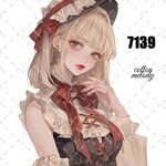 original sticker « no.7139 »     //     人物ステッカー オリジナルステッカー オリジナル人物ステッカー ステッカー cotton melody ミニステッカー