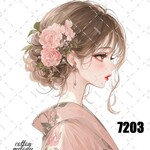 original sticker « no.7203🪭 »    //     人物ステッカー オリジナルステッカー オリジナル人物ステッカー ステッカー cotton melody ミニステッカー