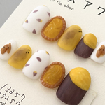 お芋モチーフ（さつまいも、芋タルト、スイートポテト、焼き芋、芋けんぴ）［ネイルチップ］