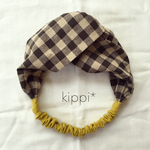 【1点限り！キッズサイズ】チェックの秋色クロスヘアバンド