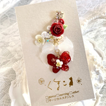 🦋🌹薔薇×リボン×蝶々のイヤーカフ(レッド)  