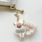 チューリップ(赤グラデーション) レース 刺繍チャーム