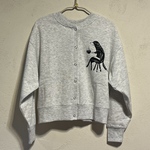 犬さん柄　レディース 2WAY 裏起毛スウェットカーディガン