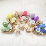 【マカロンカラー】チューリップ　デイジー　かすみ草　花束　編み物　枯れない花　お祝い　ハンドメイド　かぎ針編み　プレゼント　推し活　推しカラー
