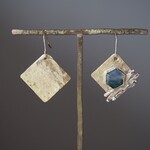 landscape　モスアゲートと真鍮のピアス/イヤリング ◼pivo◼2432
