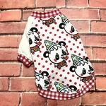 white＆red   レトロパンダ＆ハートトレーナー　XS