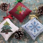(3個セット)刺繍のクリスマスオーナメント　クリスマス飾り　クリスマスのガーランド