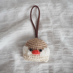 🤎文鳥さんのふわもこキーキャップ🤎（シナモン文鳥）　キーケース/手編み/ハンドメイド/文鳥モチーフ/小鳥グッズ/文鳥グッズ/あみもの/キーキャップ/キーホルダー/鳥グッズ