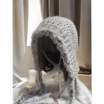 《再販》モコモコファー付きボンネット🐑/グレー&マルチカラー
