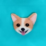 コーギーのお顔ブローチ