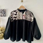 ミナペルホネン パッチワーク ブラウス