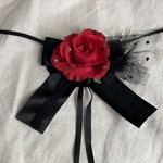 ハロウィンリボンチョーカー(黒リボン✖️赤薔薇🌹)