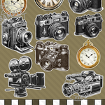 【 オリジナル素材 10-I-2】　 vintage　シンプル素材 写真用紙 人物素材 ステッカー 人物ステッカー コラージュ