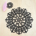 S様オーダー　タディングレースのドイリー(黒)