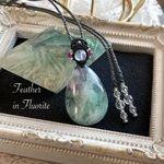 エンジェルフェザーインフローライト マクラメネックレス 金属アレルギー対応　ネックレス