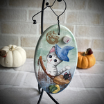 箒にのった子猫のハロウィンオーナメント⭐︎壁飾り　