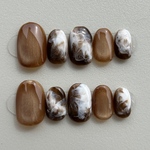 【No.51】 ジェルネイルチップ　カフェオレネイル　ブラウン　秋ネイル🍂　ブラウン　茶色