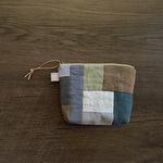 サニードライリネン●パッチワークのポーチ【スクエア】