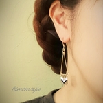 フリンジビーズピアス/BROWN