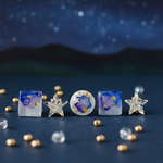 星座 ⭐️ ピアス 星 イヤリング 星 ガラス スワロフスキー  美濃焼  ブルー  流れ星