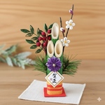 賀正ミニ門松飾り🎍白梅と南天（ペーパークイリング、クイリング）