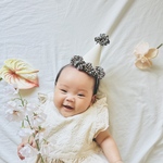 ꒰ 淡色好きママさんに♡ ꒱シンプルハット×チェックリボン　淡色パーティーハット