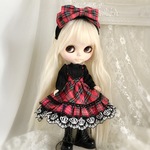 ブライス　タータンチェックのワンピースセット