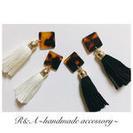 再販☆new♡べっ甲×タッセル ピアス