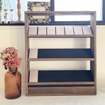 斜め型ディスプレイ什器(ブラウン×ブラック)