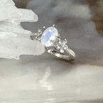 忘れな草のclassical ring（レインボームーンストーン）（silver925）