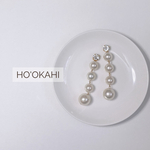 誕生石 クリスタル × 大粒パール ロングピアス/イヤリング