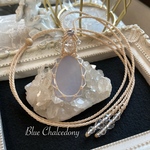 ブルーカルセドニー　マクラメネックレス 金属アレルギー対応　ネックレス