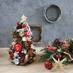 '25 クリスマス りんごと松ぼっくりと木の実たっぷりツリー★22cm mini
