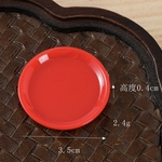 8個 約35㎜ミニチュア お皿 丸皿 赤 レッド  和食 日本食 食器 101 dollhouse 樹脂製 miniature 