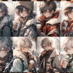 【１０月受注販売品】デザインペーパー　CUTE BOY CAFE CS  コラージュシート