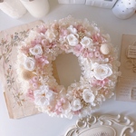 ホワイトクリスマスリース〜ラウンドリース①　　　　　　　　　　　　　　　　