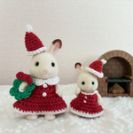New!🕊️シルバニアファミリー❁手編みのクリスマスコーデセット