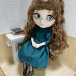 1/6ドール　前あき風ワンピース　緑