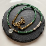 【ぷるうん工房様専用◆御売約】　RING380-1232琥珀 ROUGH AMBER+HEMATITE*天然石の指輪 　STRETCH FREE RING　[送料無料]