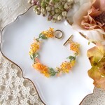 金木犀と薔薇の花かんむりブレスレット