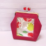 推しぬいとお出かけ♪クリア窓のポーチ小【赤/赤りんご口金】