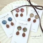 選べる4色🧸くま型チョコレートビスケットのピアス/イヤリング　【ミニチュア】